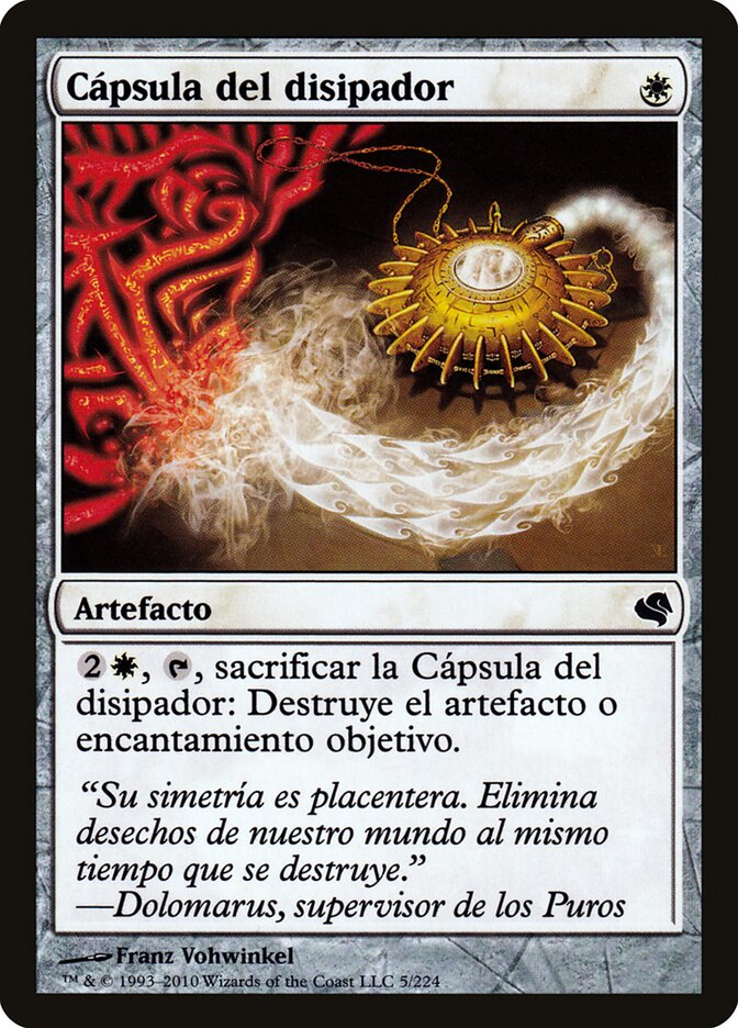 Dispeller's Capsule (Spanish) - "Capsula del disipador"