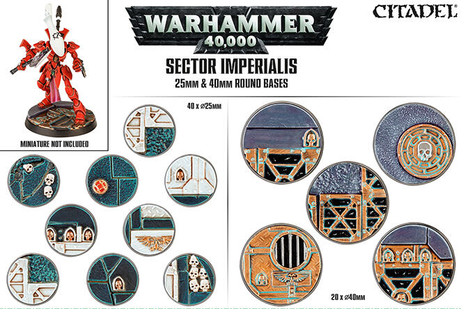 Warhammer: 40K - Sector Imperialis: 25 & 40Mm Round Bases