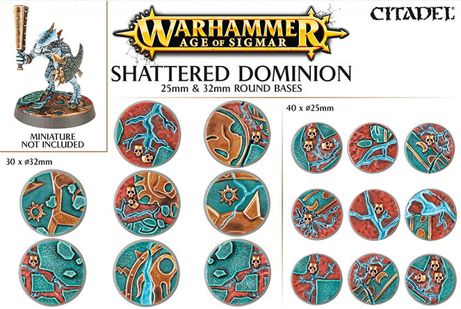 Warhammer: Age of Sigmar - Shattered Dominion 65mm & 40mm Round Bases