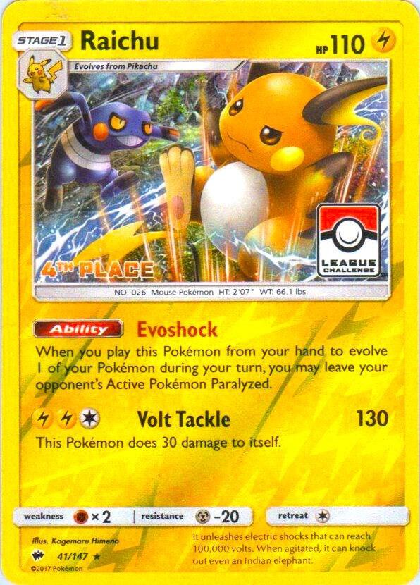 Raichu - 41/147 (League Challenge) [4th Place]