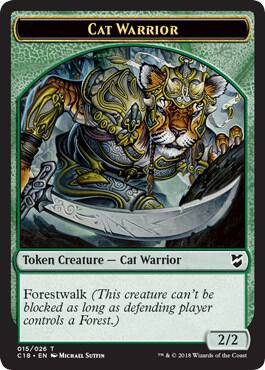 Cat Warrior // Worm Double-Sided Token