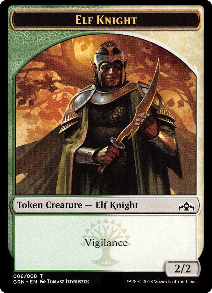 Elf Knight // Saproling Double-Sided Token