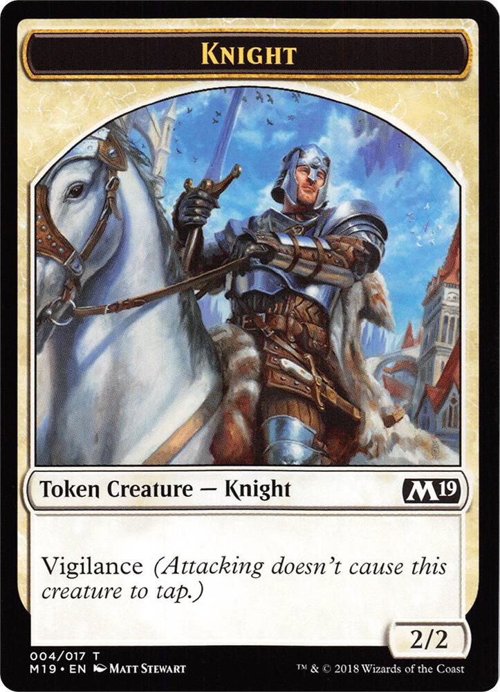 Knight // Zombie Double-Sided Token (Game Night)