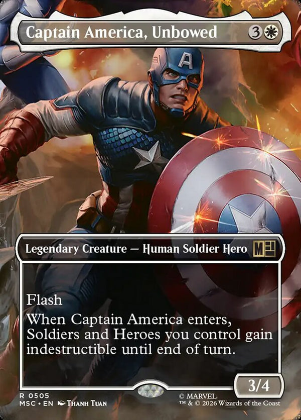 Captain America, Unbowed (Borderless) - Magic: The Gathering