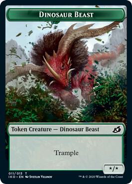 Dinosaur Beast // Human Soldier (004) Double-Sided Token