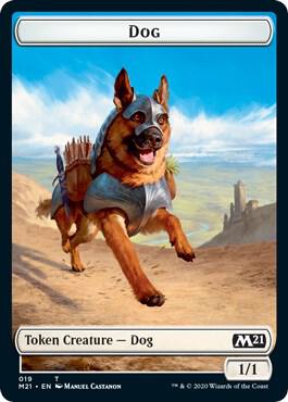 Dog // Saproling Double-Sided Token