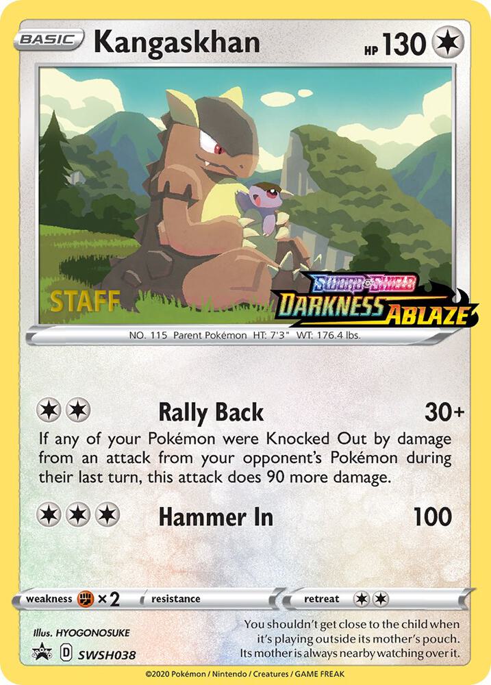 Kangaskhan - SWSH038 (Prerelease) [Staff]