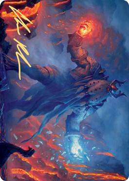 Aegar, the Freezing Flame Art Card (Gold-Stamped Signature)