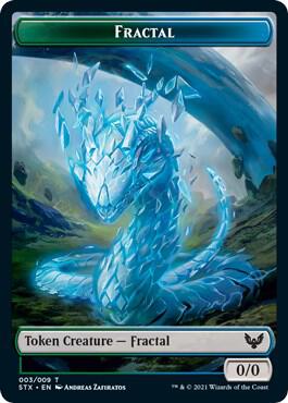 Fractal (3) // Emblem - Rowan, Scholar of Sparks (9) Double-sided Token
