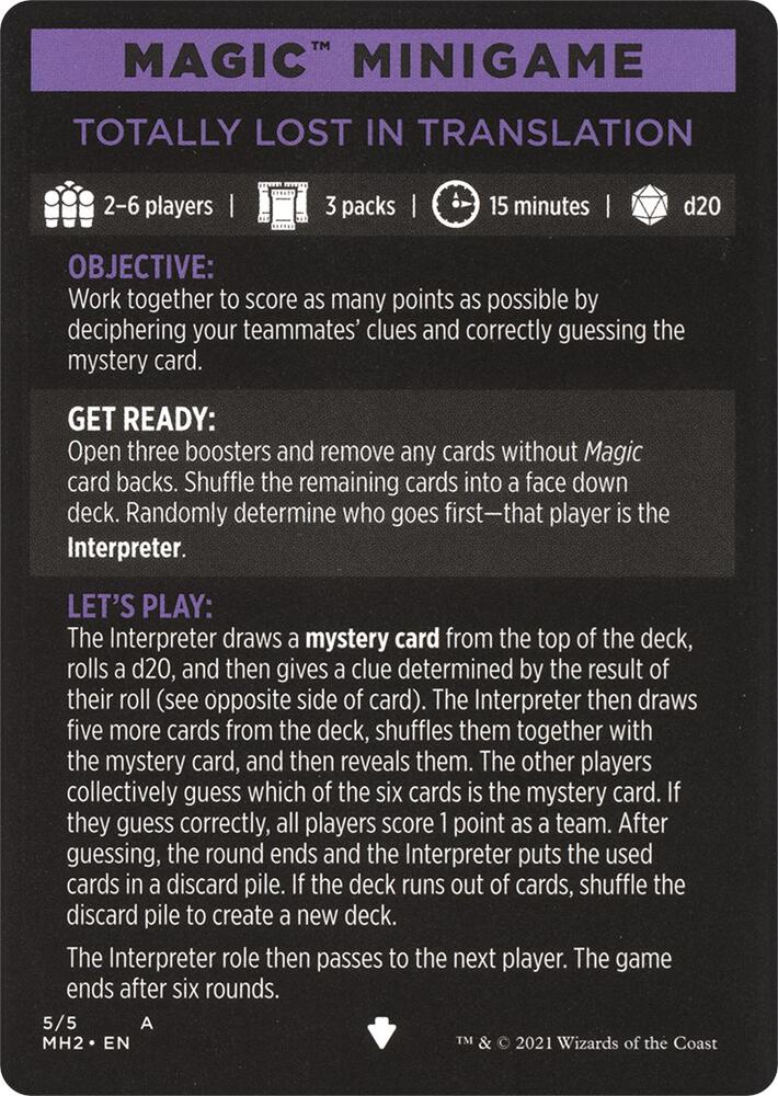 Magic Minigame: Totally Lost in Translation