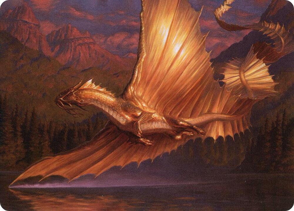Adult Gold Dragon Art Card