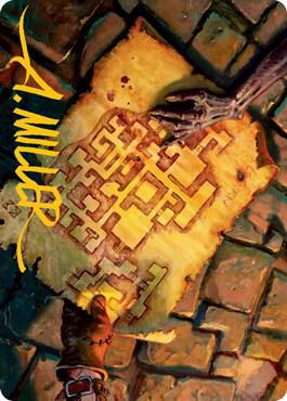 Dungeon Map Art Card (Gold-Stamped Signature)