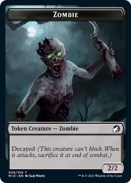 Zombie (005) // Emblem - Teferi, Who Slows the Sunset Double-Sided Token