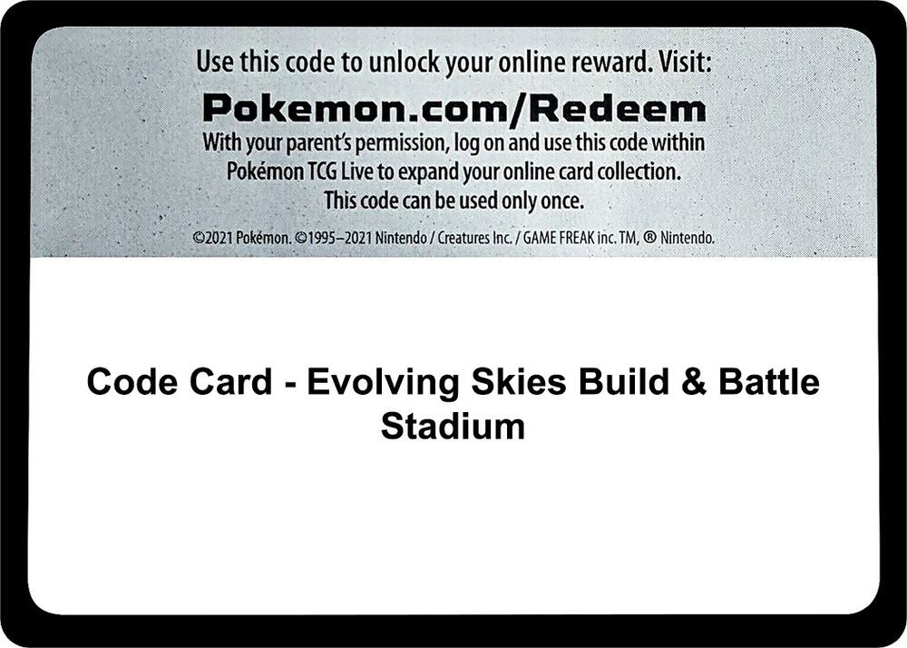 Code Card - Evolving Skies Build & Battle Stadium
