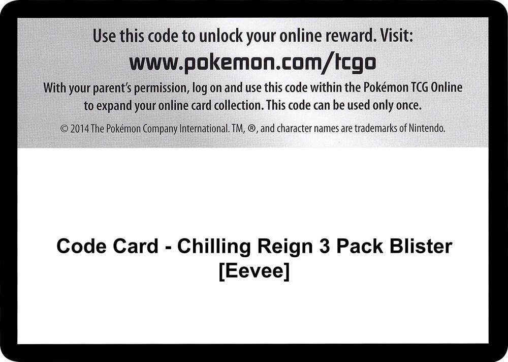 Code Card - Chilling Reign 3 Pack Blister [Eevee]