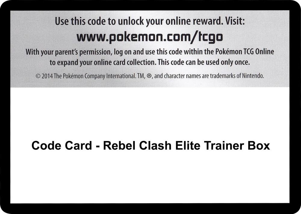 Code Card - Rebel Clash Elite Trainer Box