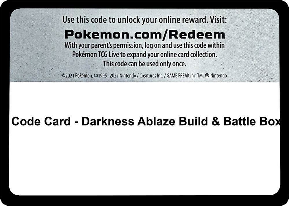 Code Card - Darkness Ablaze Build & Battle Box