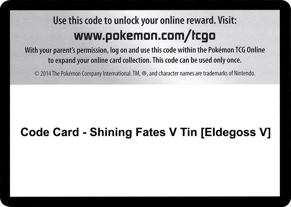 Code Card - Shining Fates V Tin [Eldegoss V]