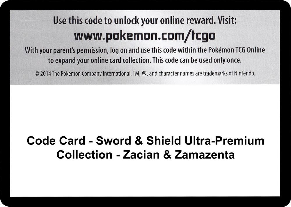 Code Card - Sword & Shield Ultra-Premium Collection - Zacian & Zamazenta