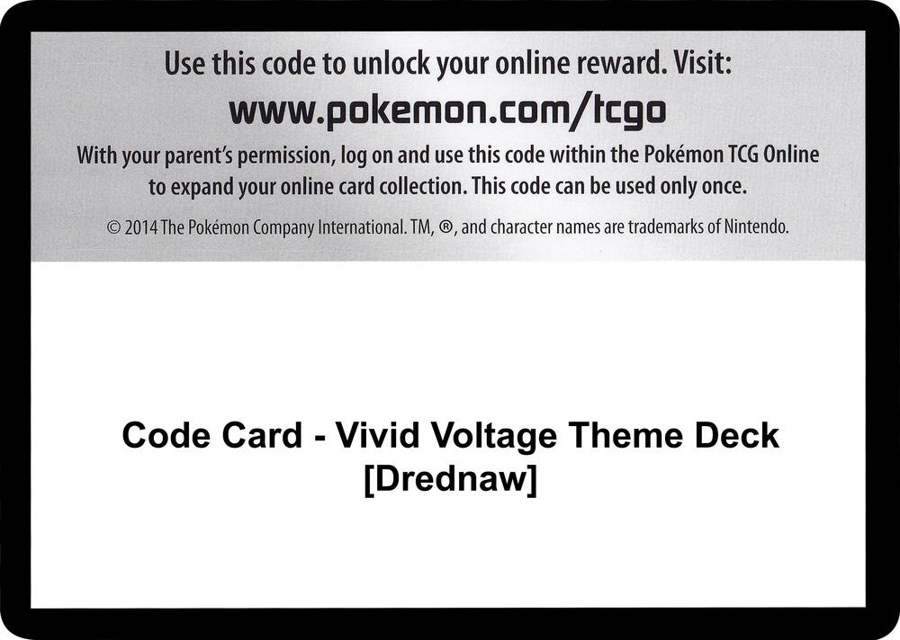 Code Card - Vivid Voltage Theme Deck [Drednaw]