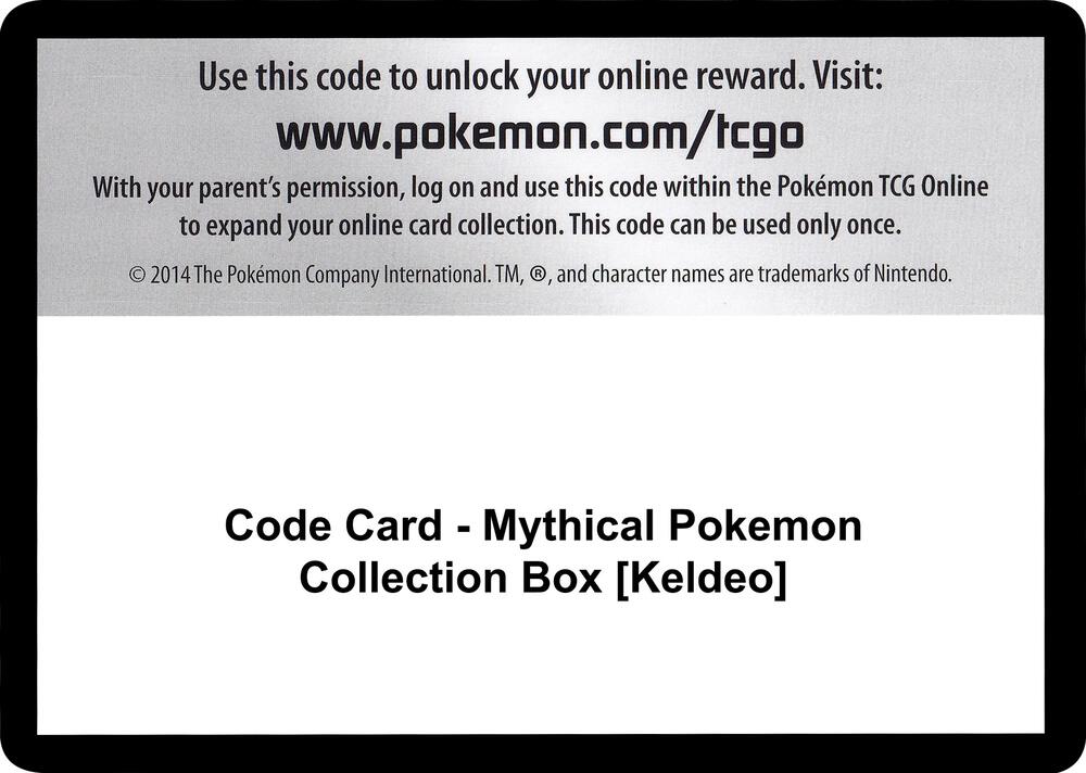 Code Card - Mythical Pokemon Collection Box [Keldeo]