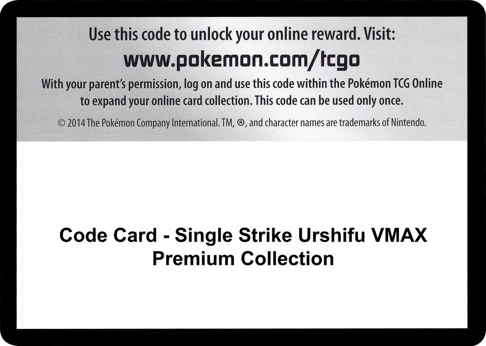 Code Card - Single Strike Urshifu VMAX Premium Collection