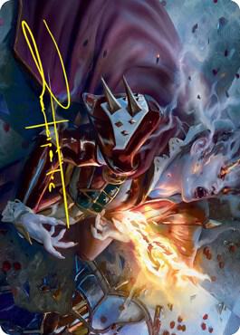 Flame-Blessed Bolt Art Card (Gold-Stamped Signature)