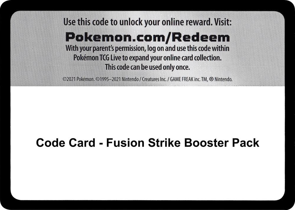Code Card - Fusion Strike Booster Pack