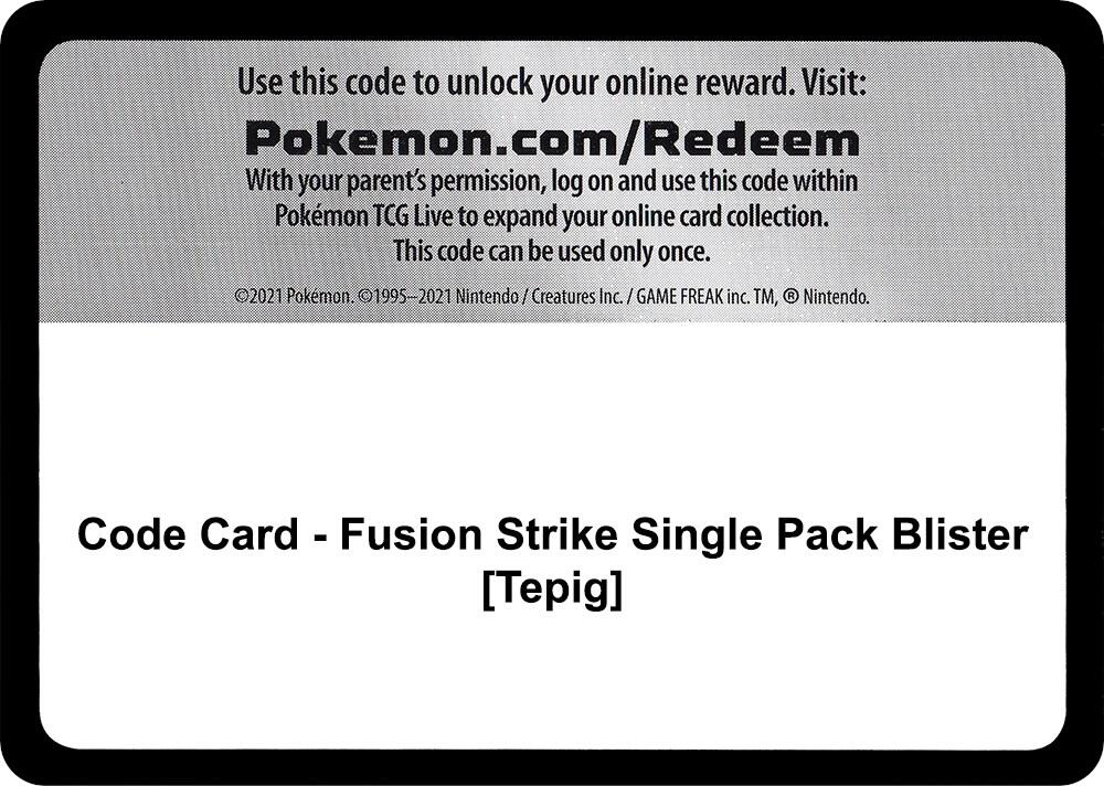 Code Card - Fusion Strike Single Pack Blister [Tepig]