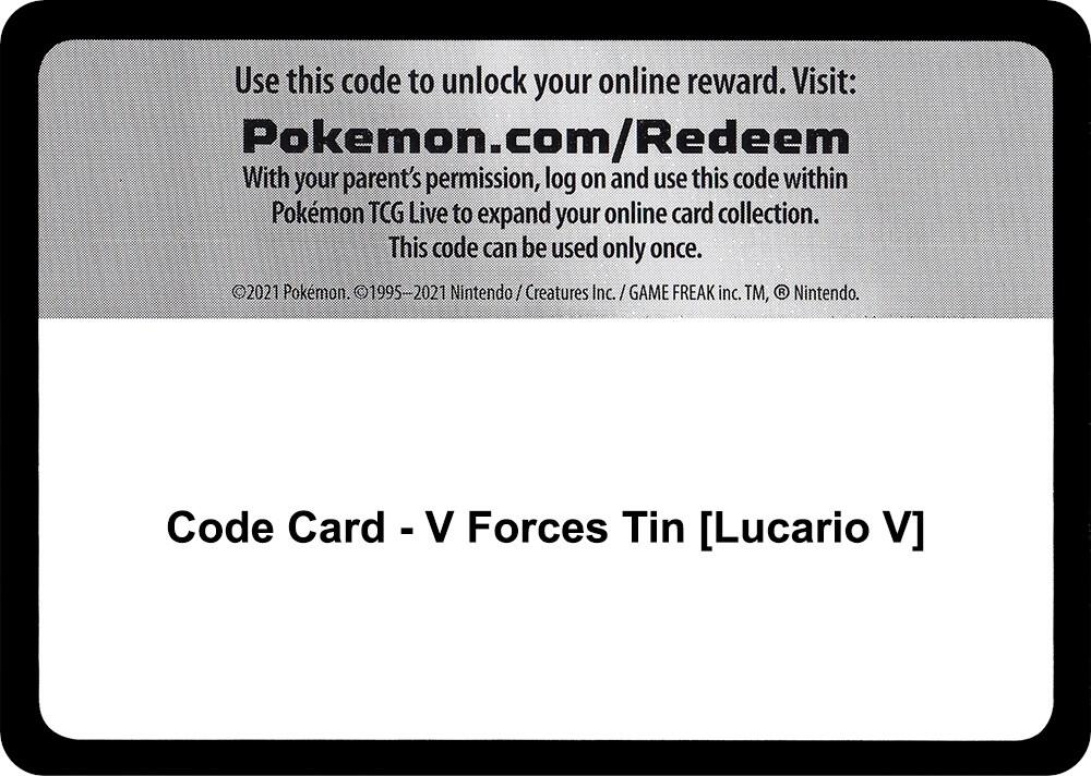 Code Card - V Forces Tin [Lucario V]