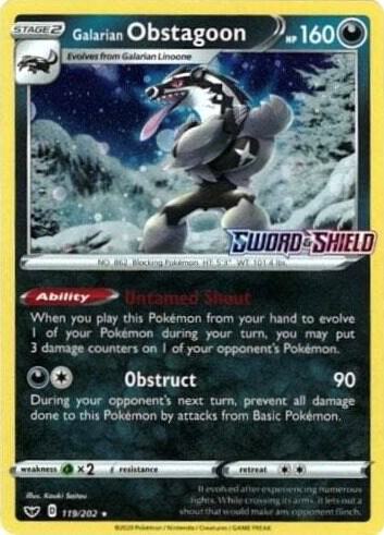 Galarian Obstagoon - 119/202 (Cosmos Holo)