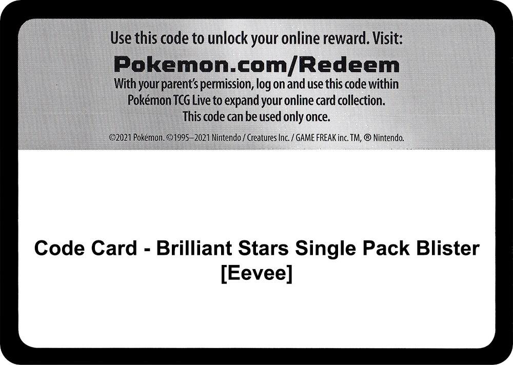Code Card - Brilliant Stars Single Pack Blister [Eevee]