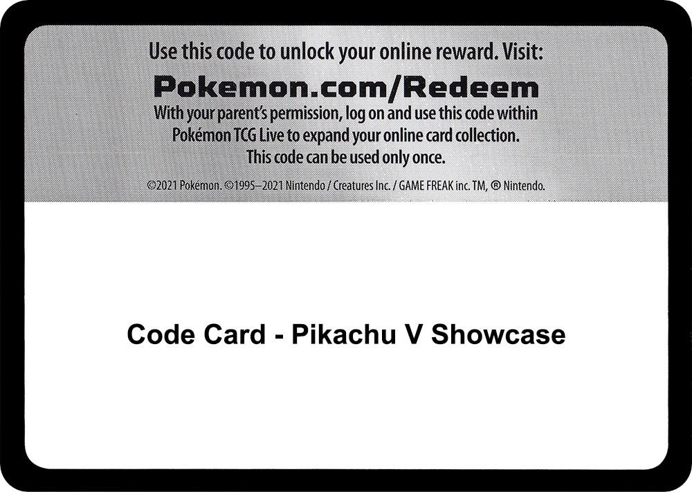 Code Card - Pikachu V Showcase