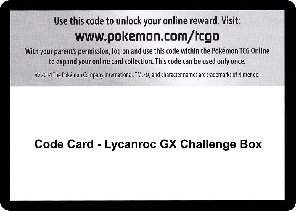 Code Card - Lycanroc GX Challenge Box