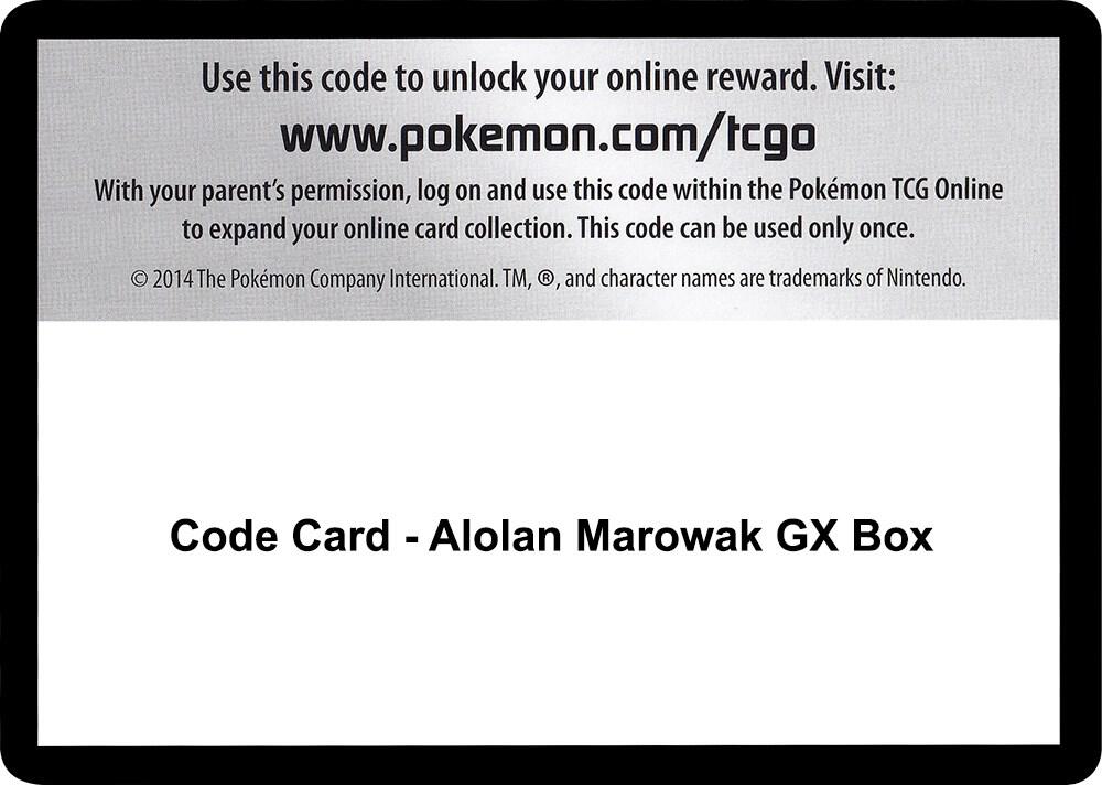 Code Card - Alolan Marowak GX Box