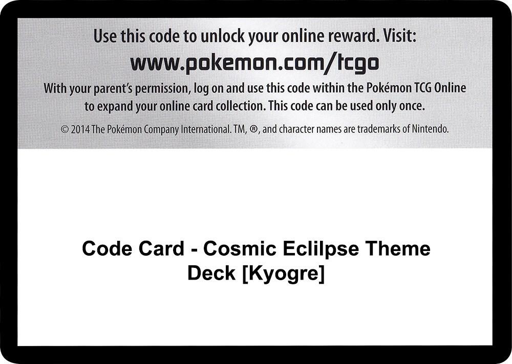 Code Card - Cosmic Eclilpse Theme Deck [Kyogre]