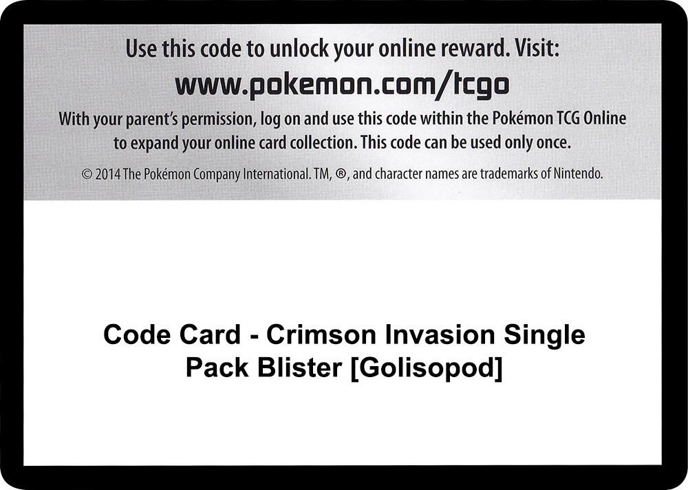 Code Card - Crimson Invasion Single Pack Blister [Golisopod]