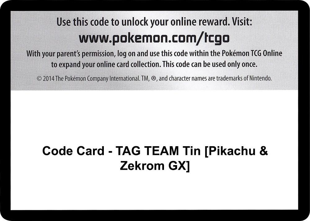 Code Card - TAG TEAM Tin [Pikachu & Zekrom GX]