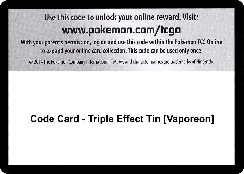 Code Card - Triple Effect Tin [Vaporeon]