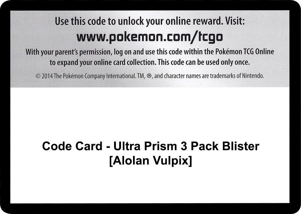 Code Card - Ultra Prism 3 Pack Blister [Alolan Vulpix]