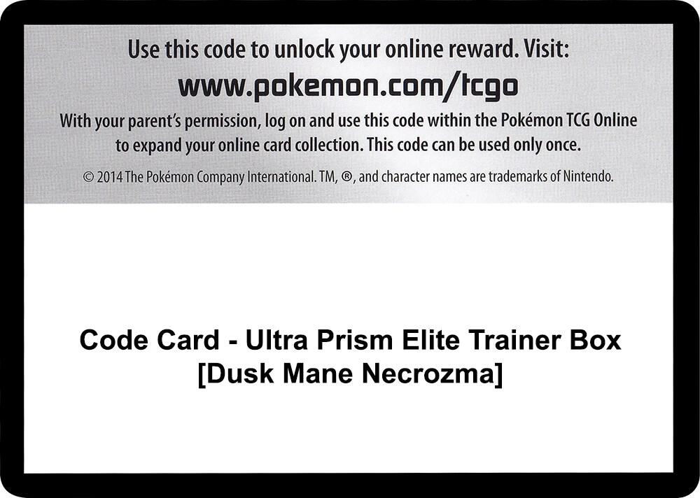 Code Card - Ultra Prism Elite Trainer Box [Dusk Mane Necrozma]