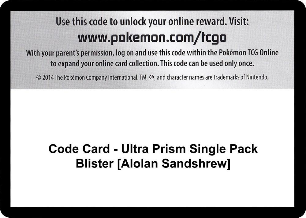 Code Card - Ultra Prism Single Pack Blister [Alolan Sandshrew]
