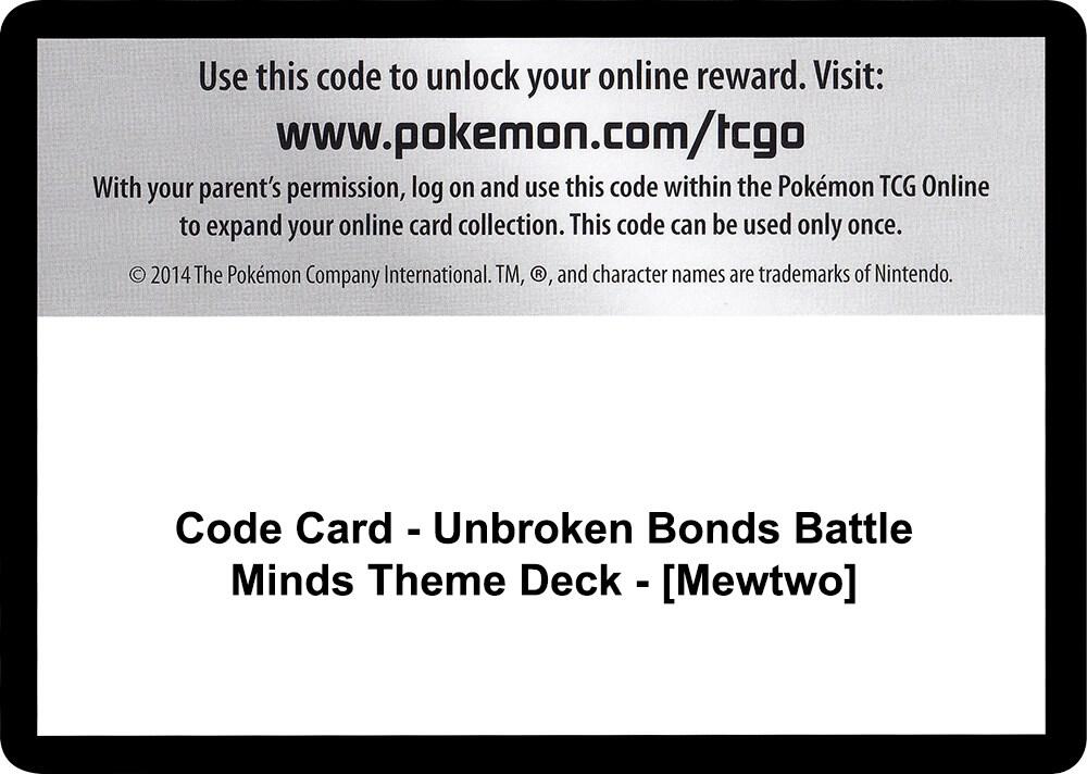 Code Card - Unbroken Bonds Battle Minds Theme Deck - [Mewtwo]