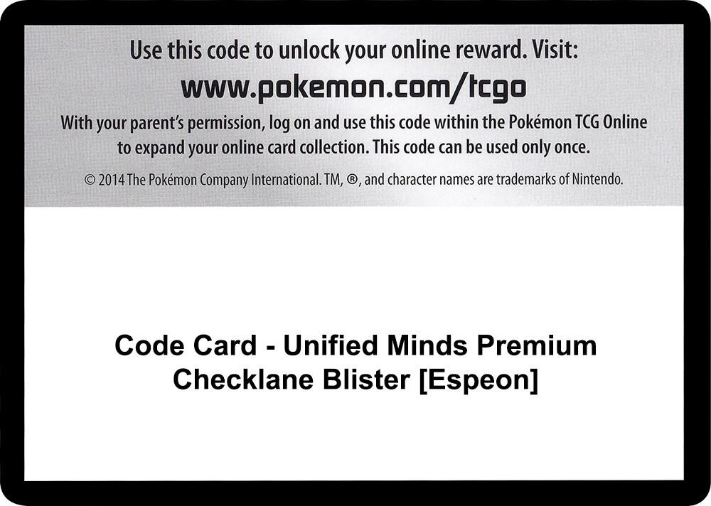 Code Card - Unified Minds Premium Checklane Blister [Espeon]