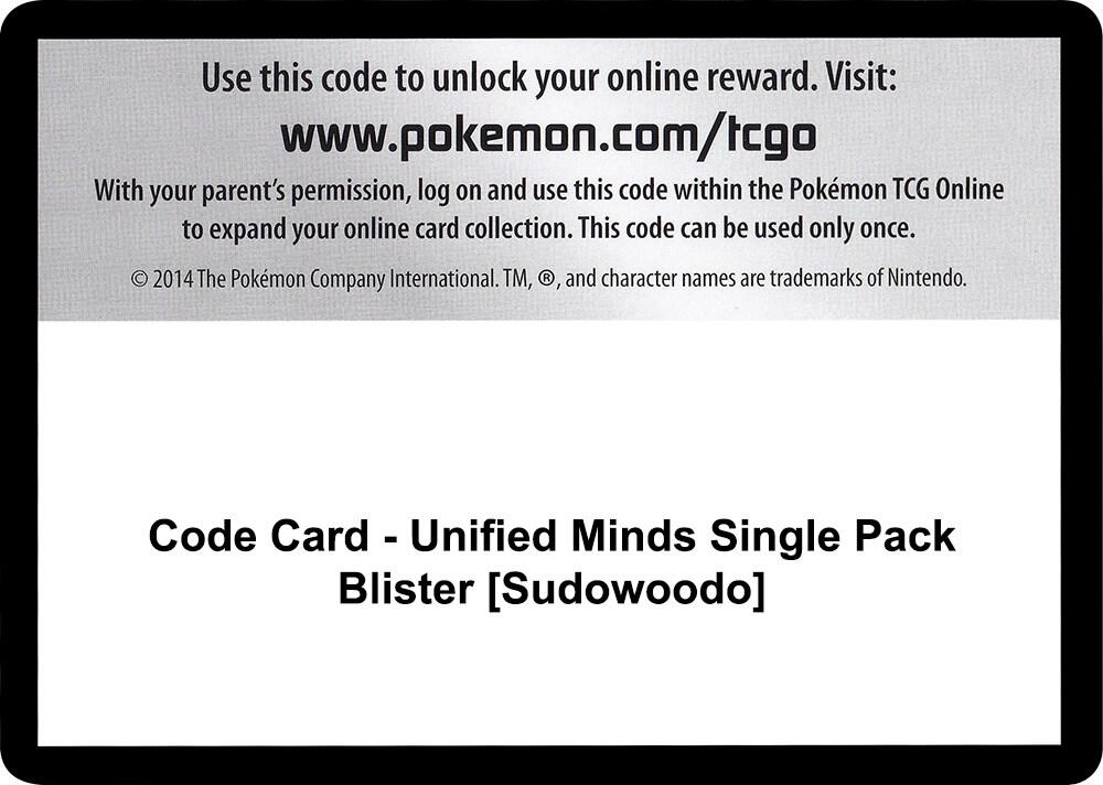 Code Card - Unified Minds Single Pack Blister [Sudowoodo]