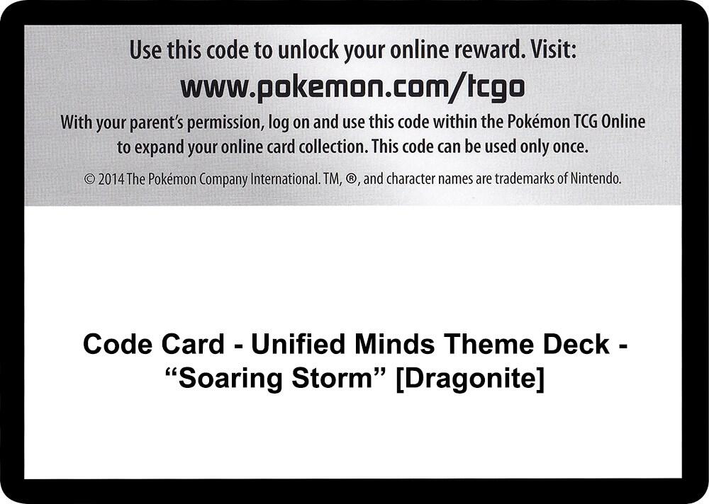 Code Card - Unified Minds Theme Deck - "Soaring Storm" [Dragonite]