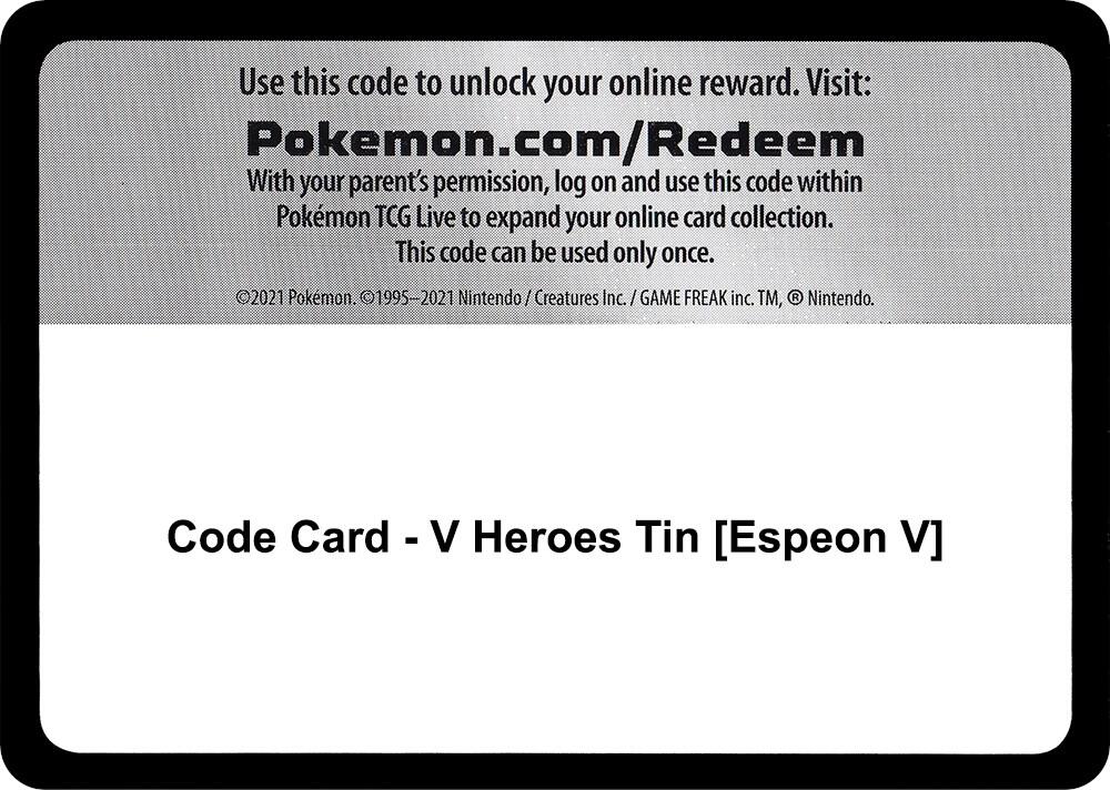 Code Card - V Heroes Tin [Espeon V]