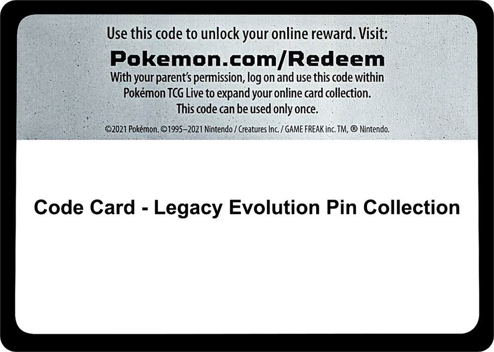 Code Card - Legacy Evolution Pin Collection