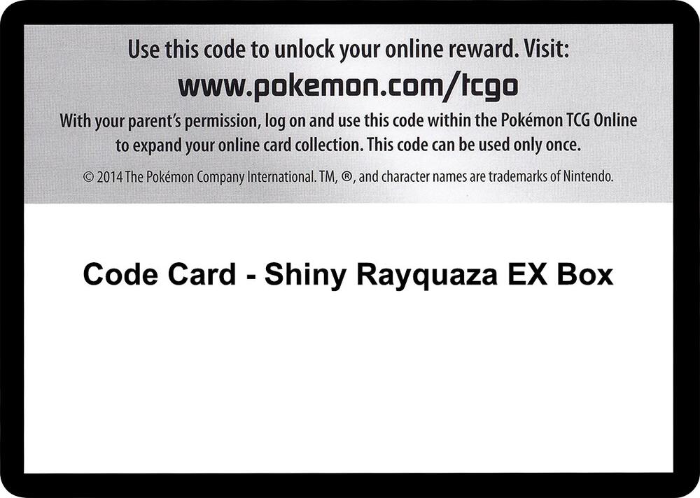 Code Card - Shiny Rayquaza EX Box
