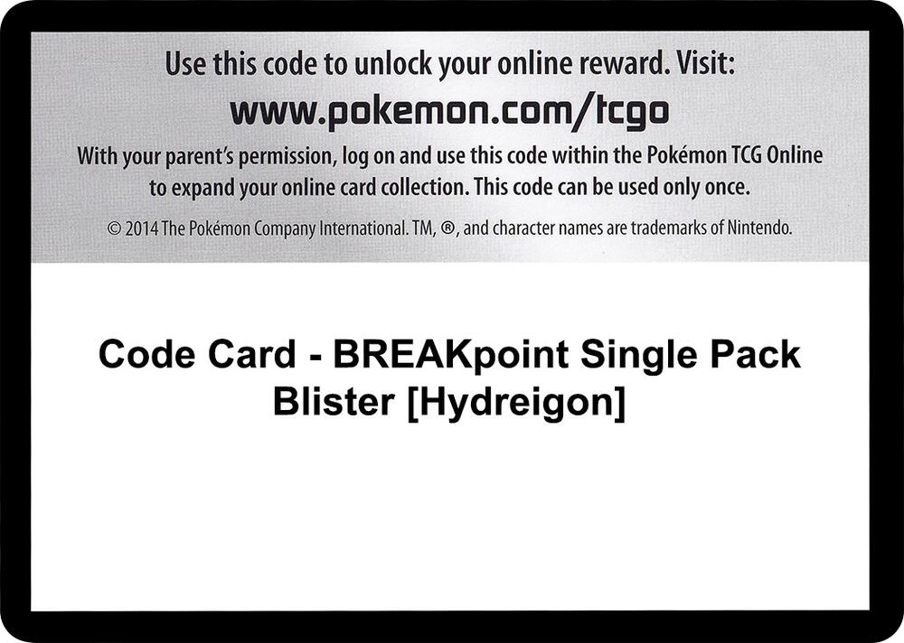 Code Card - BREAKpoint Single Pack Blister [Hydreigon]